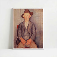 The Little Peasant (1919) by Amedeo Modigliani – Art Print - Art print in white frame