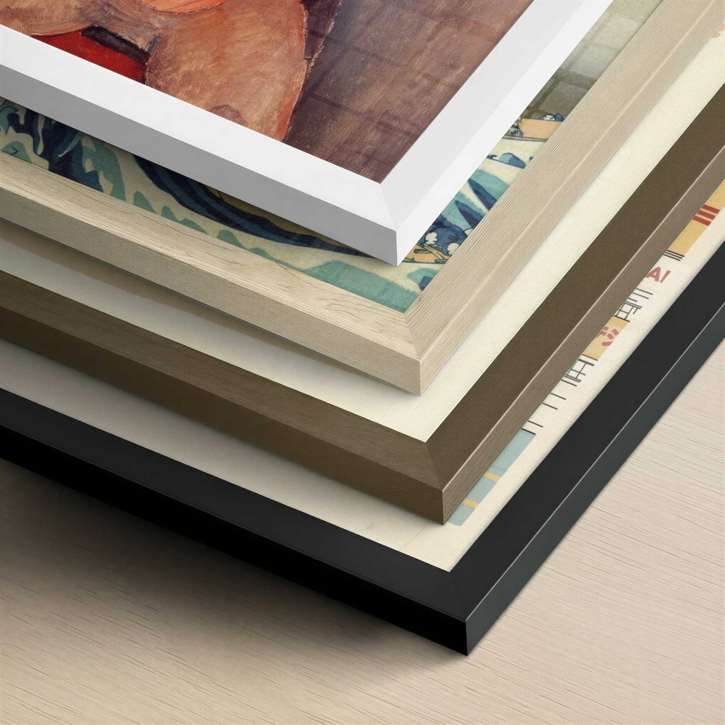 The Little Peasant (1919) by Amedeo Modigliani – Art Print - Close-up detail of the different frames