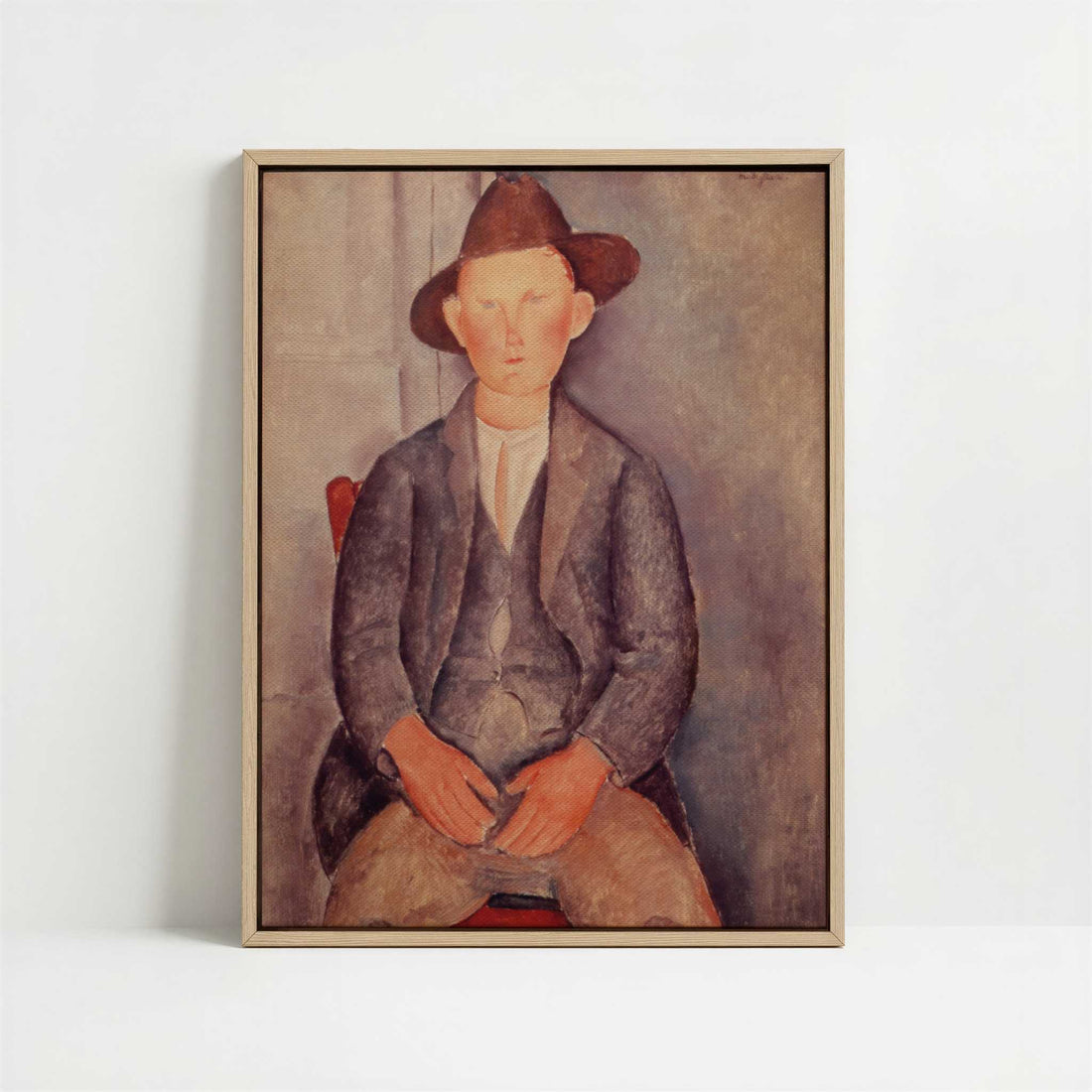 Framed Canvas - Framed canvas in oak color frame