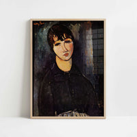 The Servant Girl (1916) by Amedeo Modigliani – Art Print - Art print in oak frame
