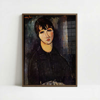 The Servant Girl (1916) by Amedeo Modigliani – Art Print - Art print in dark wood frame