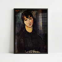 The Servant Girl (1916) by Amedeo Modigliani – Art Print - Art print in black frame