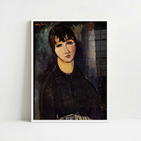 The Servant Girl (1916) by Amedeo Modigliani – Art Print - Art print in white frame