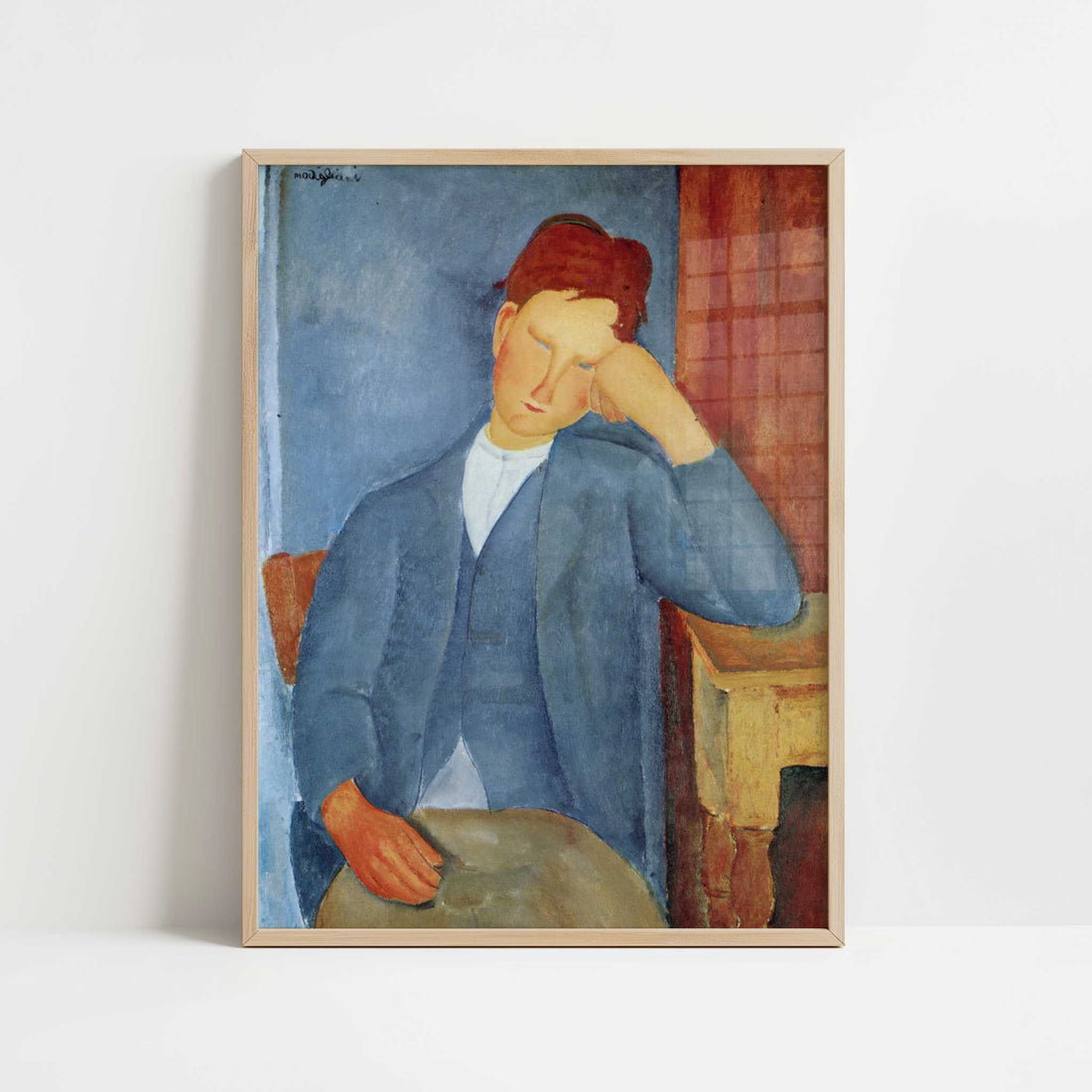 The Young Apprentice (1918) by Amedeo Modigliani – Art Print - Art print in oak frame
