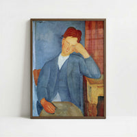 The Young Apprentice (1918) by Amedeo Modigliani – Art Print - Art print in dark wood frame