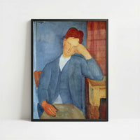 The Young Apprentice (1918) by Amedeo Modigliani – Art Print - Art print in black frame