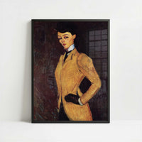Woman in Yellow Jacket (1909) by Amedeo Modigliani – Art Print - Art print in black frame