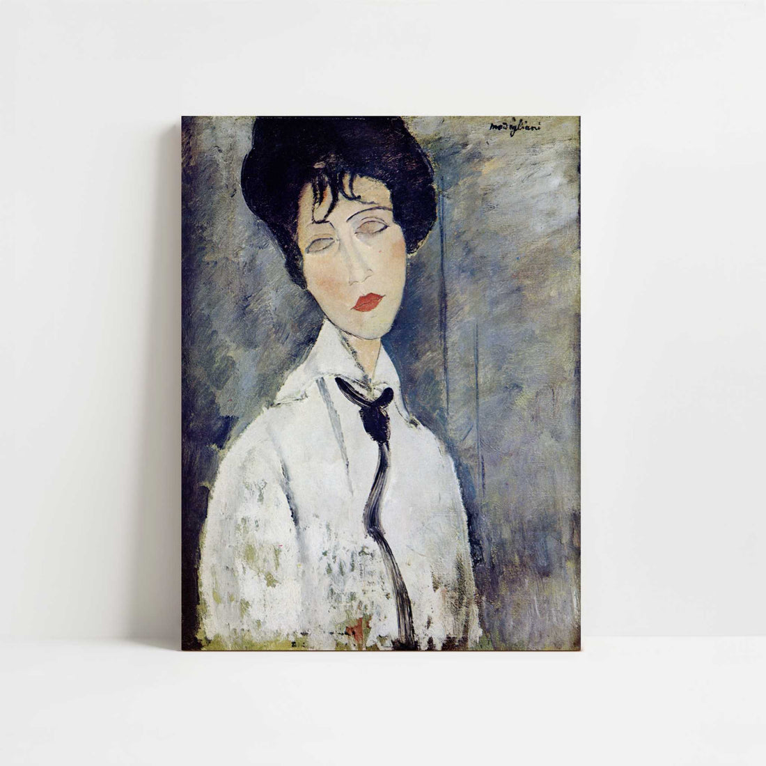 Woman with a Black Necklace (1917) by Amedeo Modigliani – Art Print - Unframed art print