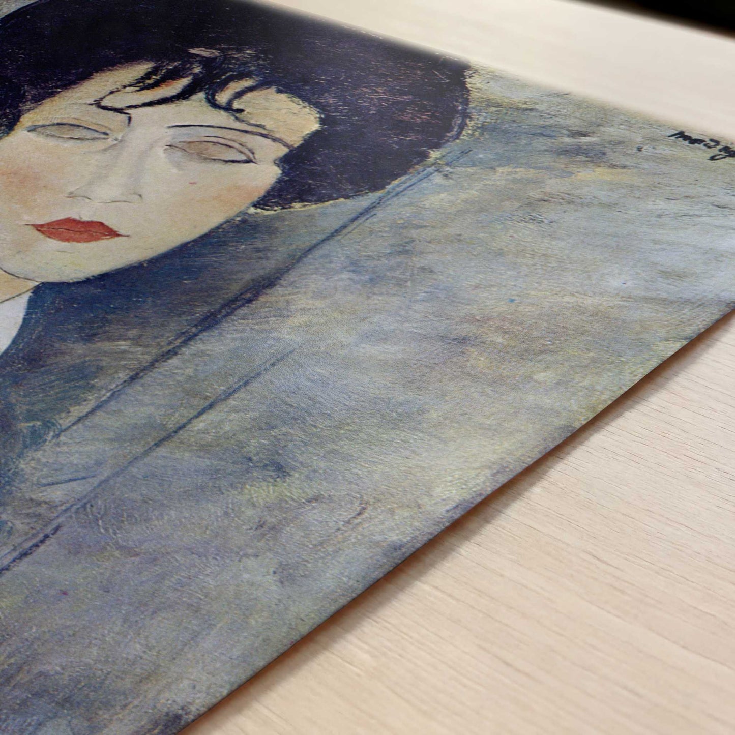 Woman with a Black Necklace (1917) by Amedeo Modigliani – Art Print - Close-up detail of the art print