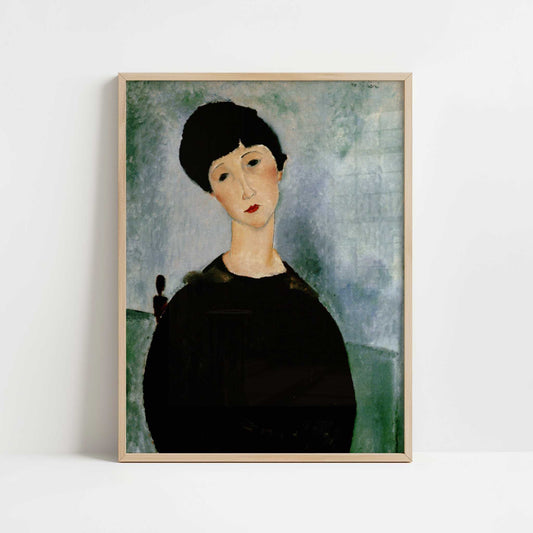 Young Girl (1918) by Amedeo Modigliani – Art Print - Art print in oak frame