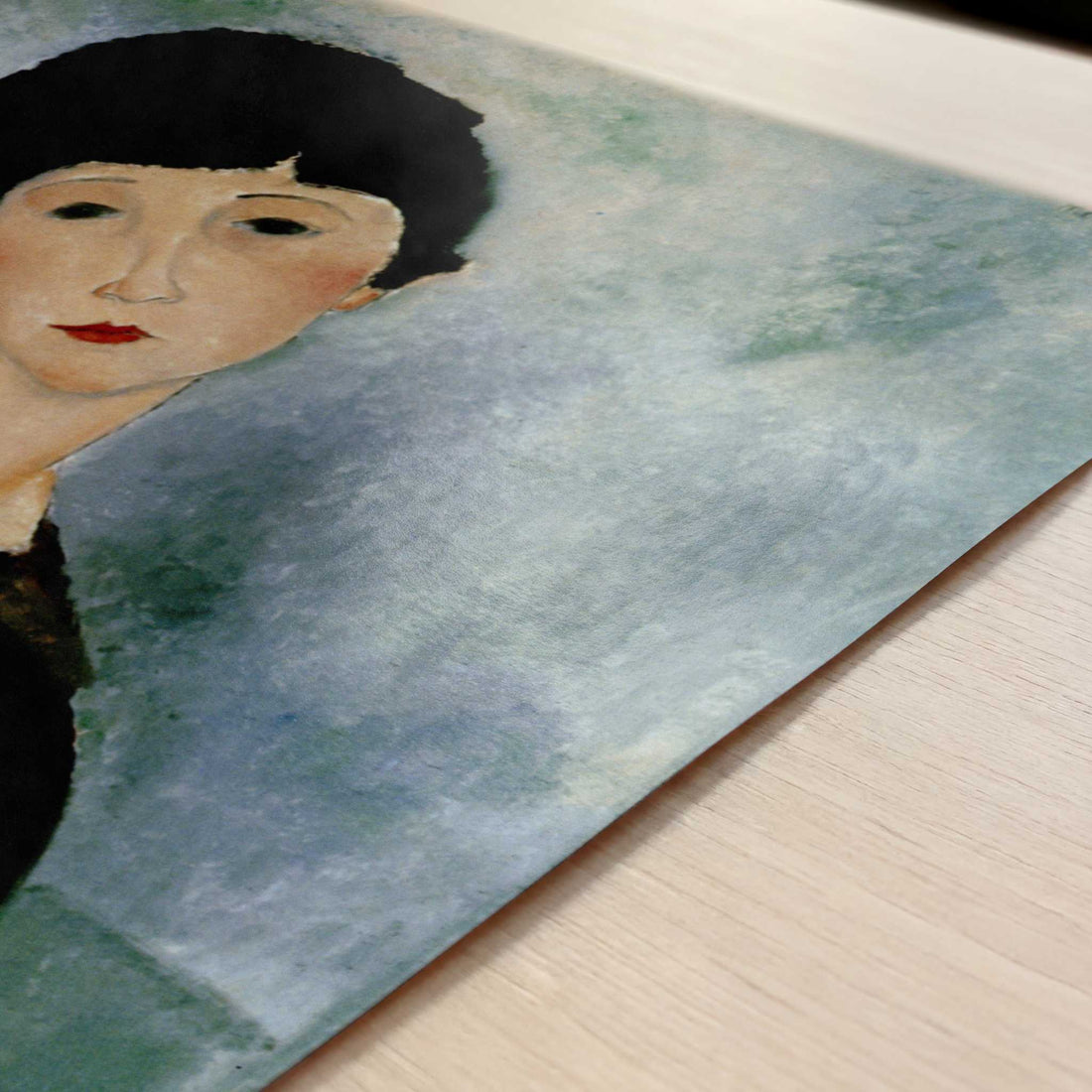 Young Girl (1918) by Amedeo Modigliani – Art Print - Close-up detail of the art print
