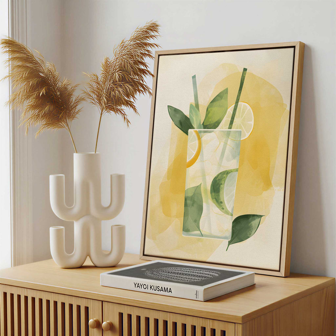 Framed Canvas - Framed canvas in a stylish interior setting