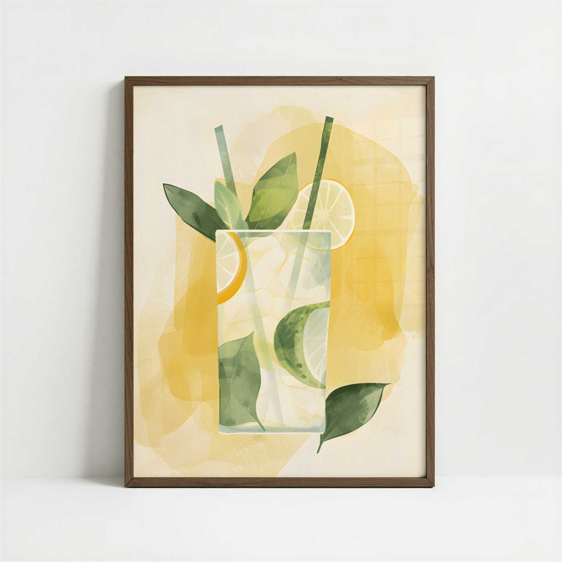 Mojito in Bohemian Style - Art Print - Art print in dark wood frame