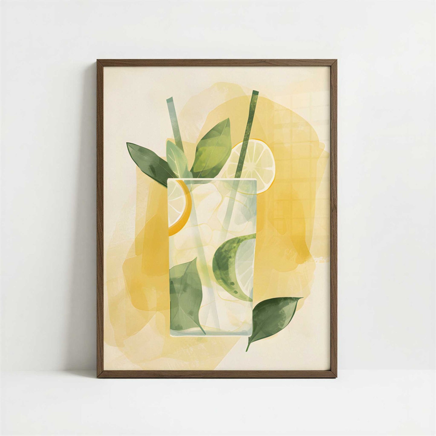 Mojito in Bohemian Style - Art Print - Art print in dark wood frame