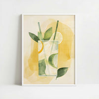 Mojito in Bohemian Style - Art Print - Art print in white frame