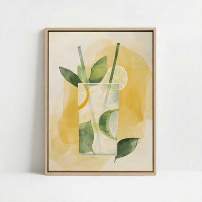Framed Canvas - Framed canvas in oak color frame
