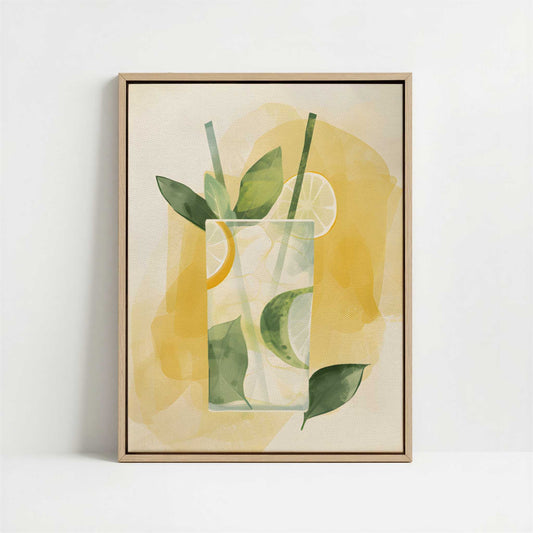 Framed Canvas - Framed canvas in oak color frame