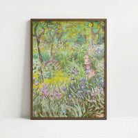 Artist's Garden at Giverny (1900) by Claude Monet – Art Print - Art print in dark wood frame