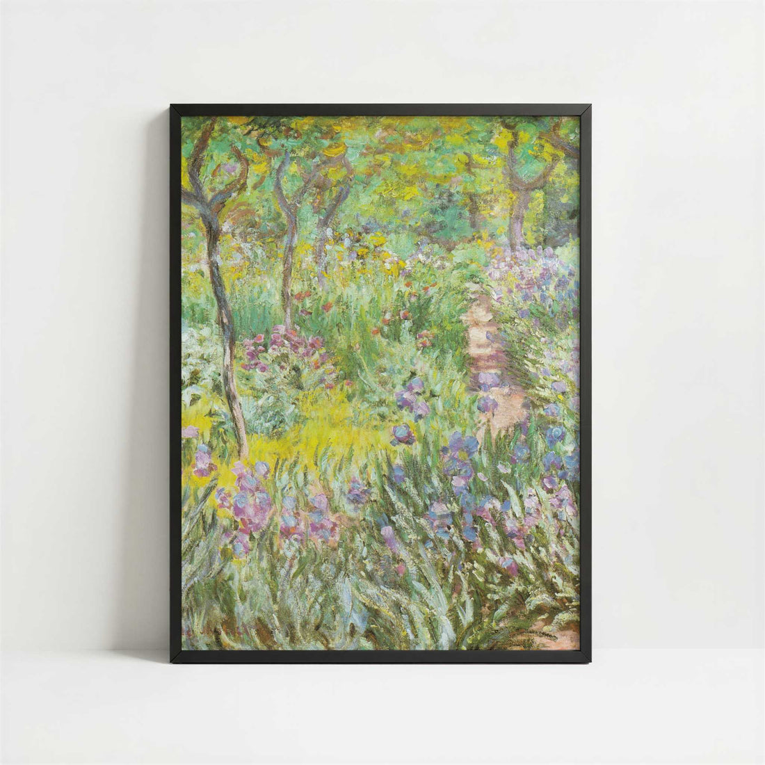Artist's Garden at Giverny (1900) by Claude Monet – Art Print - Art print in black frame