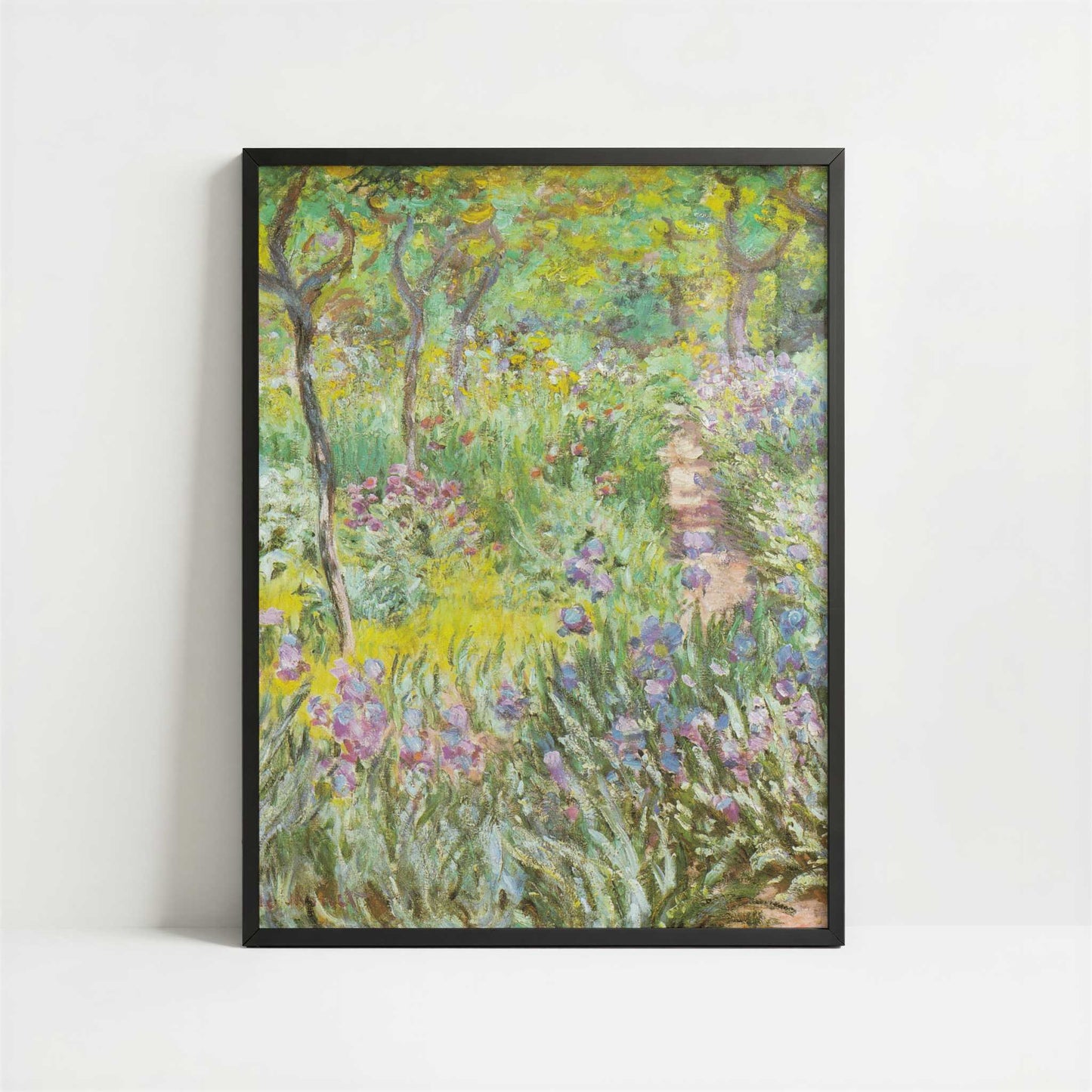 Artist's Garden at Giverny (1900) by Claude Monet – Art Print - Art print in black frame