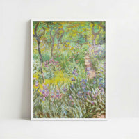 Artist's Garden at Giverny (1900) by Claude Monet – Art Print - Art print in white frame