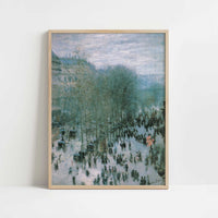 Boulevard des Capucines (1873) by Claude Monet – Art Print - Art print in oak frame