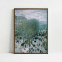 Boulevard des Capucines (1873) by Claude Monet – Art Print - Art print in dark wood frame