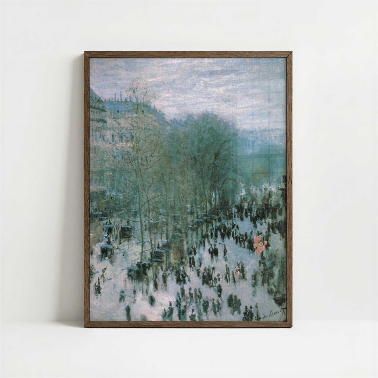 Boulevard des Capucines (1873) by Claude Monet – Art Print - Art print in dark wood frame