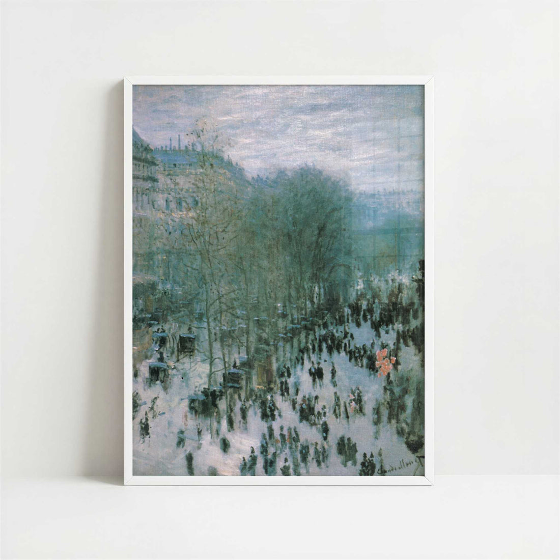 Boulevard des Capucines (1873) by Claude Monet – Art Print - Art print in white frame