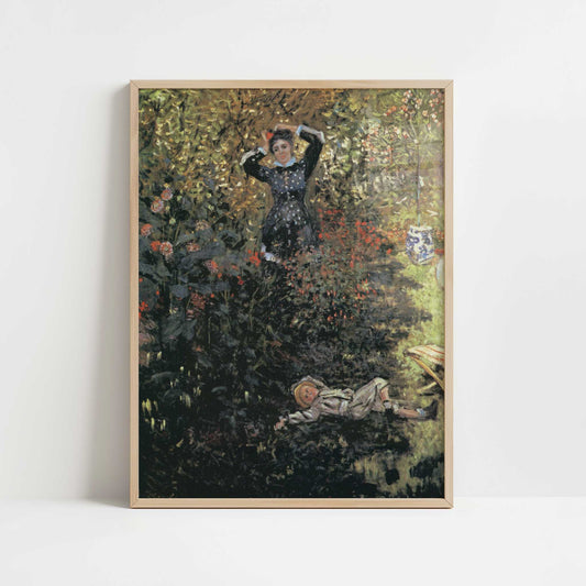 Camille & Jean (1873) by Claude Monet – Art Print - Art print in oak frame