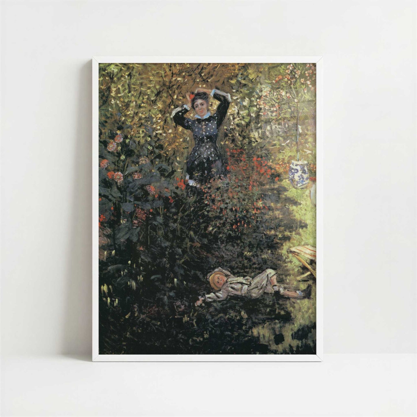 Camille & Jean (1873) by Claude Monet – Art Print - Art print in white frame