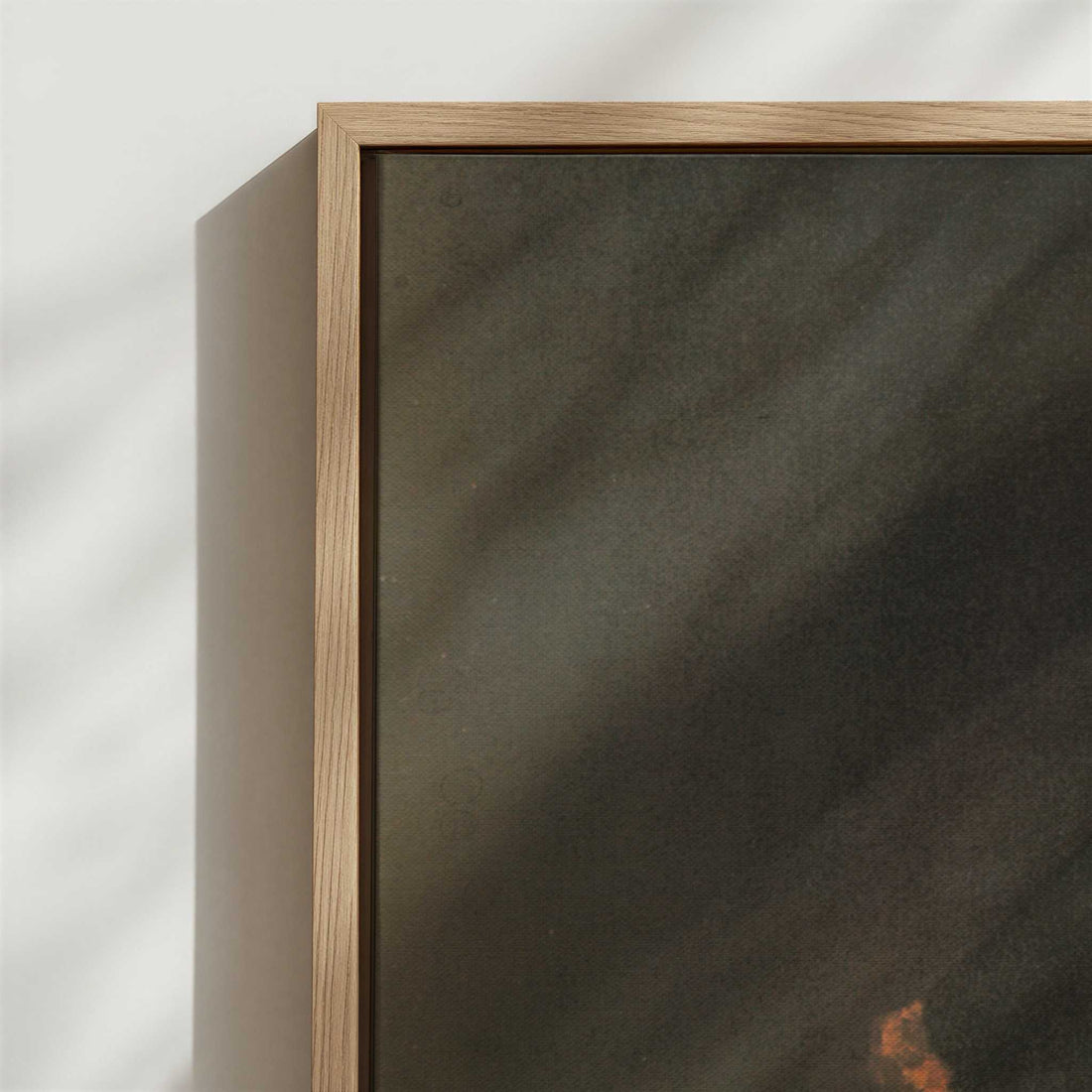 Framed Canvas - Close-up detail and texture of the framed canvas