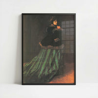 Camille (Woman in Green Dress) (1866) by Claude Monet – Art Print - Art print in black frame