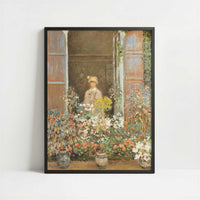 Camille at Window, Argenteuil (1873) by Claude Monet – Art Print - Art print in black frame
