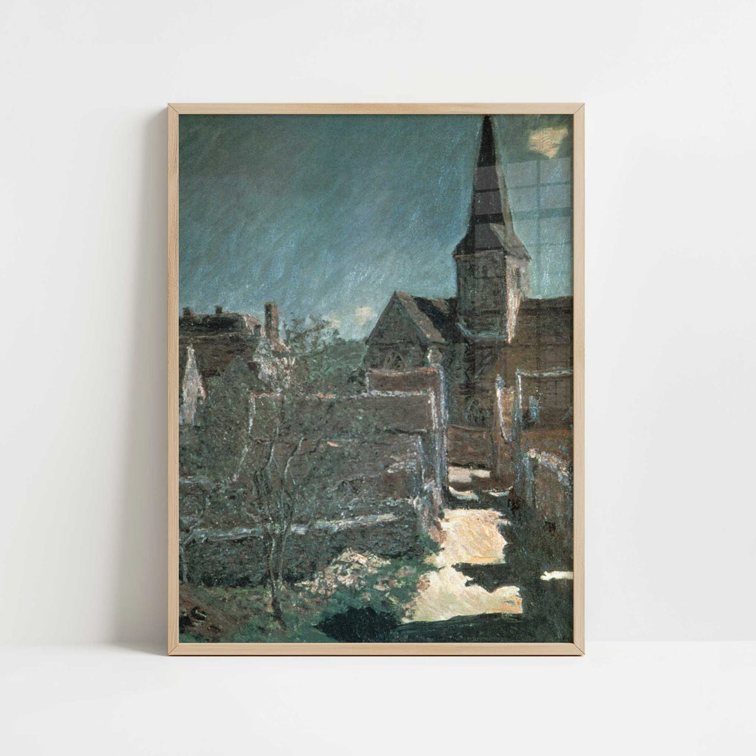Church at Bellecoeur (1885) by Claude Monet – Art Print - Art print in oak frame