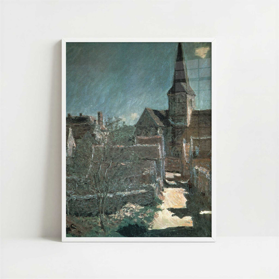 Church at Bellecoeur (1885) by Claude Monet – Art Print - Art print in white frame
