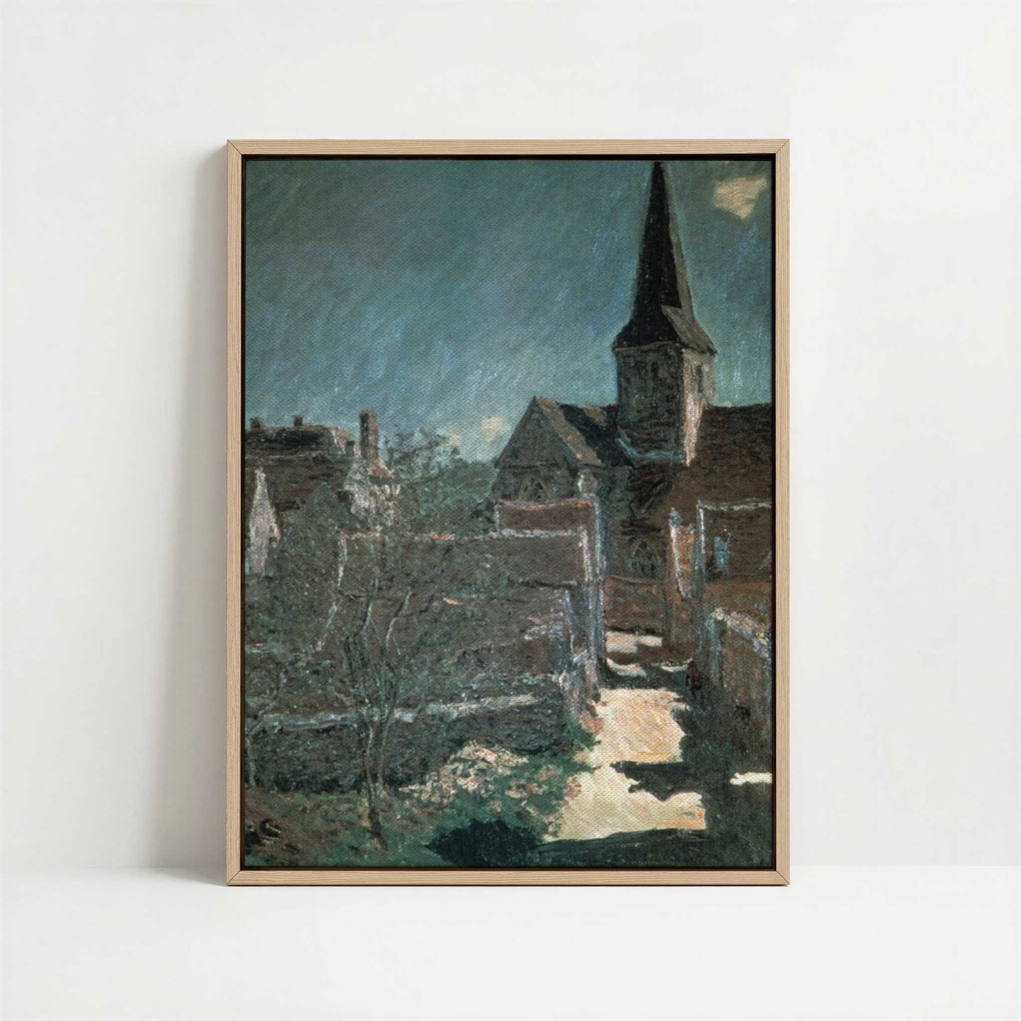 Framed Canvas - Framed canvas in oak color frame