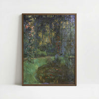 Corner of the Pond at Giverny (1918-19) by Claude Monet – Art Print - Art print in dark wood frame