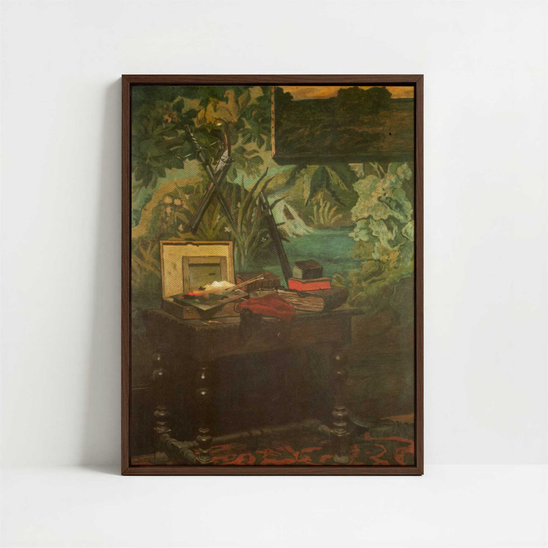 Framed Canvas - Framed canvas in dark wood color frame