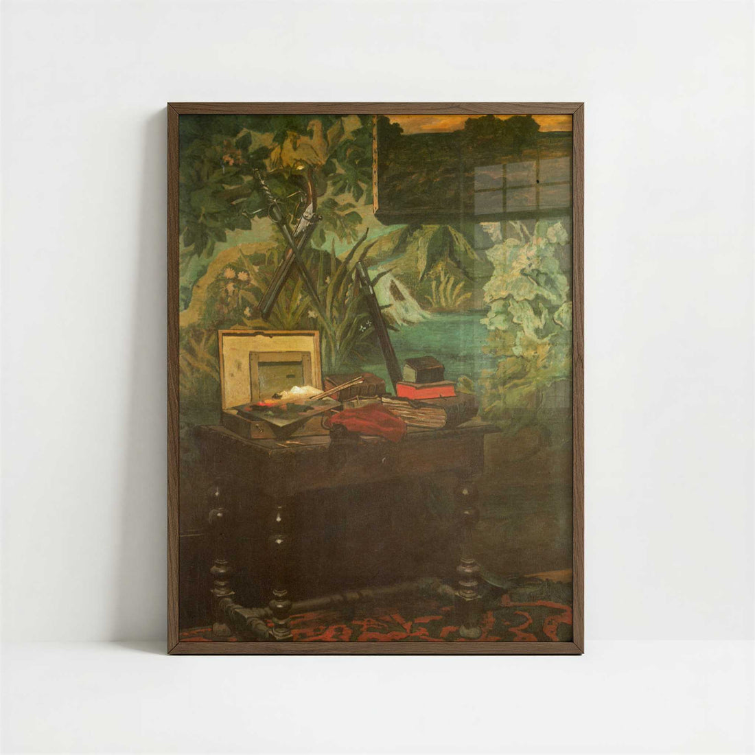 Corner of the Studio (1861) by Claude Monet – Art Print - Art print in dark wood frame