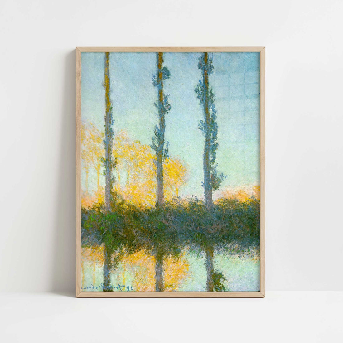 Four Poplars (1891) by Claude Monet – Art Print - Art print in oak frame