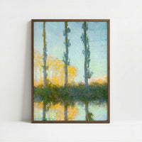 Four Poplars (1891) by Claude Monet – Art Print - Art print in dark wood frame