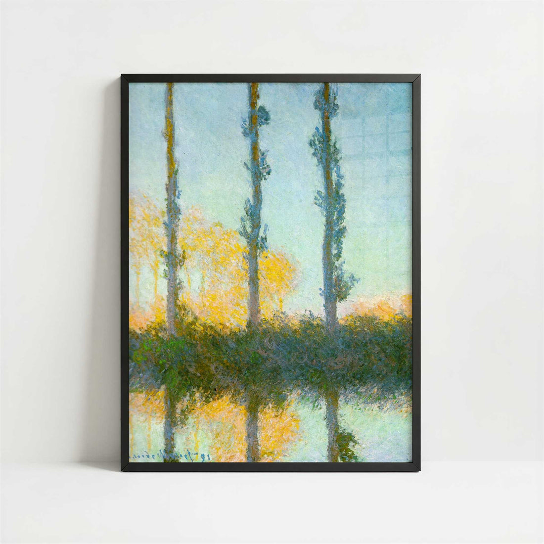 Four Poplars (1891) by Claude Monet – Art Print - Art print in black frame