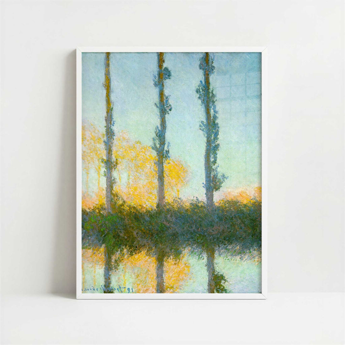 Four Poplars (1891) by Claude Monet – Art Print - Art print in white frame