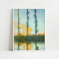 Four Poplars (1891) by Claude Monet – Art Print - Art print in white frame