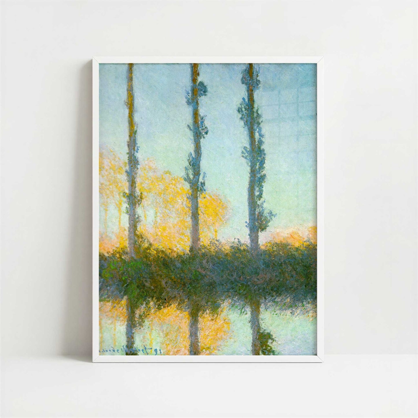 Four Poplars (1891) by Claude Monet – Art Print - Art print in white frame
