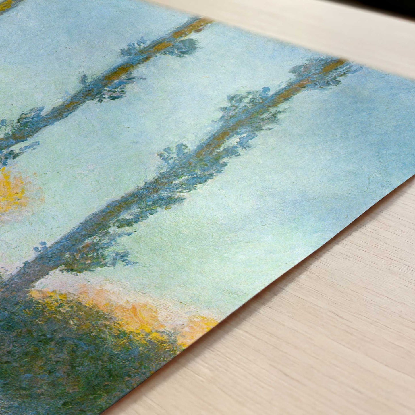 Four Poplars (1891) by Claude Monet – Art Print - Close-up detail of the art print