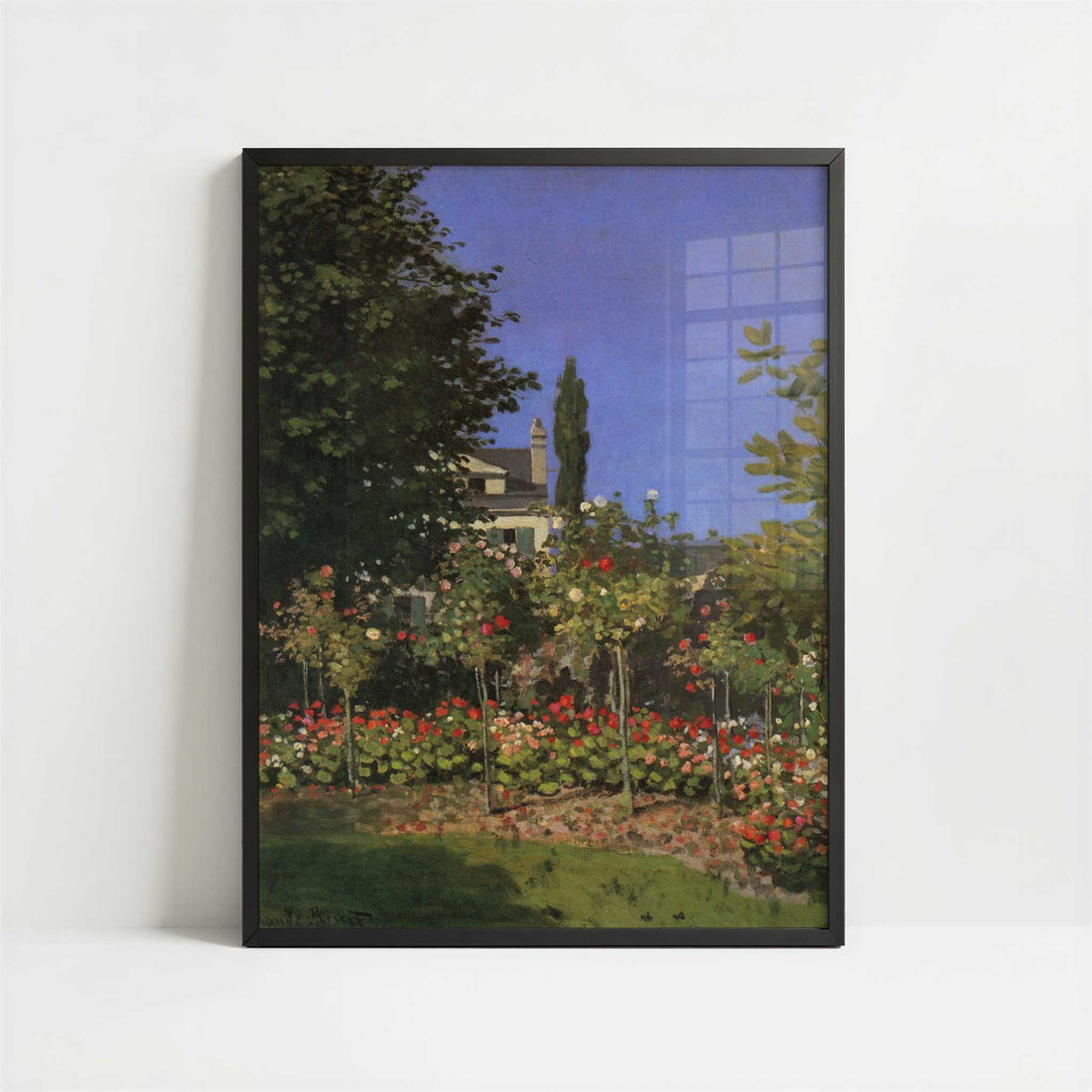 Garden in Flower (1867) by Claude Monet – Art Print - Art print in black frame