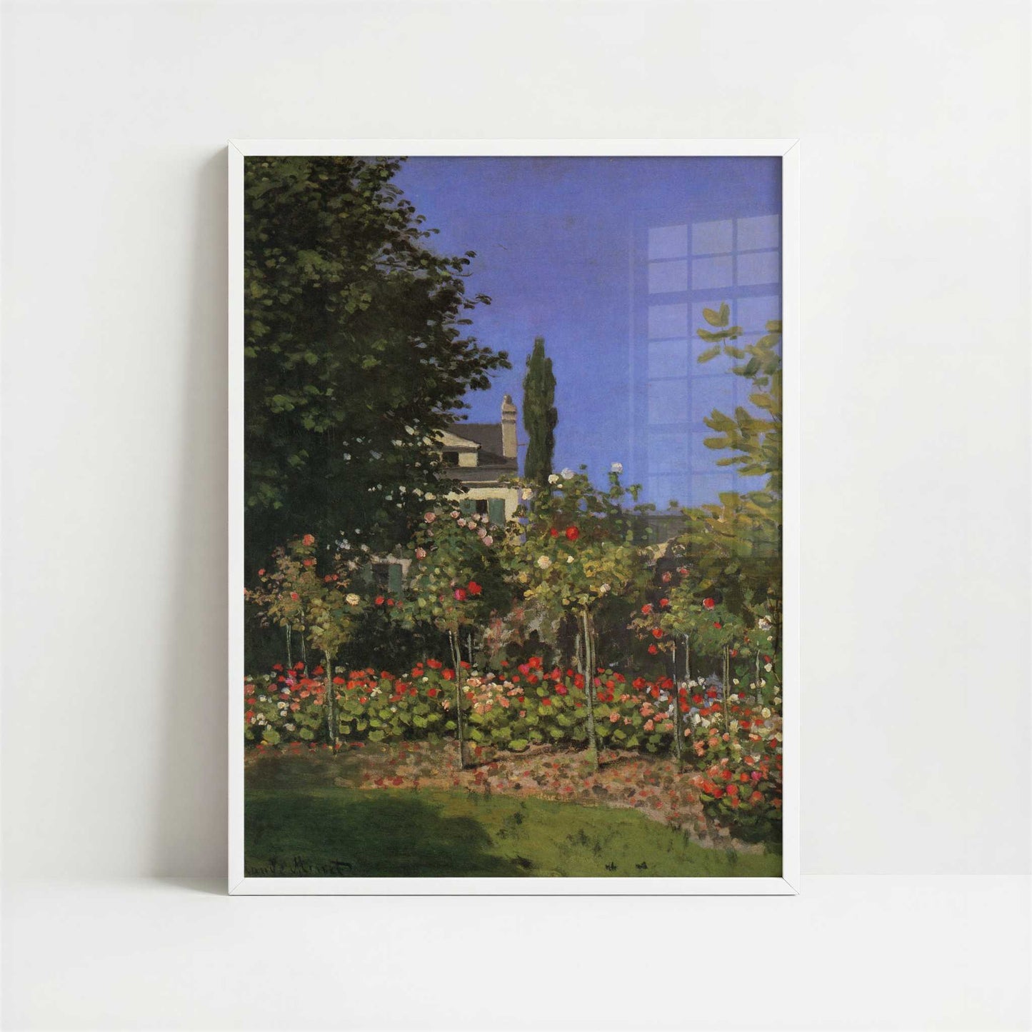 Garden in Flower (1867) by Claude Monet – Art Print - Art print in white frame