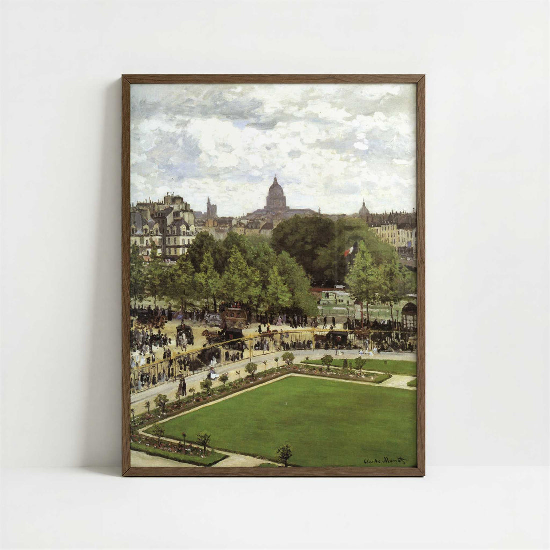 Garden of the Princess, Louvre (1867) by Claude Monet – Art Print - Art print in dark wood frame
